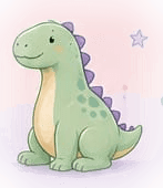 Ilustración de un dinosaurio verde
